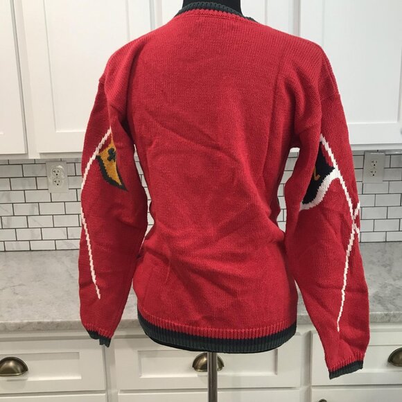 Vintage Linksport Sweater Womens Medium Golf Intarsia Novelty 90s Austads Retro - Picture 4 of 7